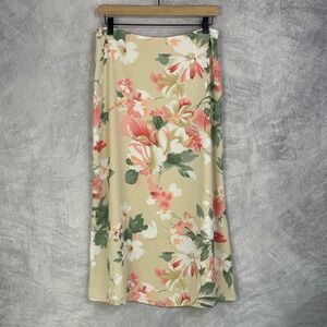 Vtg 90s Floral Skirt Womens sz 10 Petite Cottagecore feminine romantic Easter